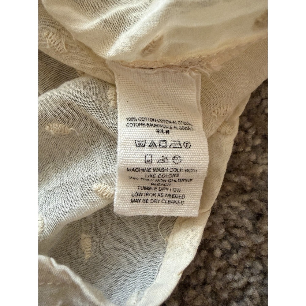Free People Women's Lightweight Long Sleeve Ivory Cotton Blouse Size Medium - Picture 4 of 7